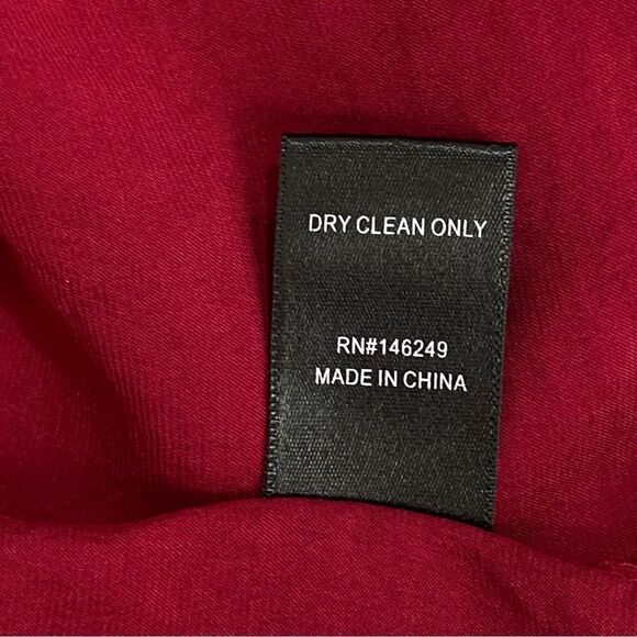 Aakaa Red Open Shoulder Back Neck Tassel Tie Maxi Wrap Dress Sz L - Picture 10 of 14